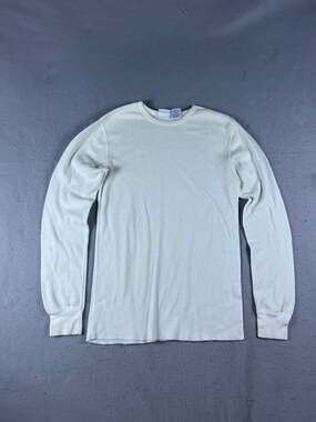 Cherokee Thermal Shirt Mens S White Long Sleeve Crew Neck Waffle Knit Baselayer